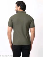 BUFFARO Men's Solid Polycotton Rich Polo T Shirt | Collar Tshirts | Half Sleeves | Olive Plain-Regular Fit - Image 2