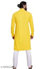 YELLOW FUDADI MAN KURTA SIFLI WORK - Image 2
