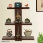 Modern Wall Mounted Floating Shelves - 3-Tier Decorative Storage & Display Unit for Living Room, Bedroom, Kitchen, Office - Espresso