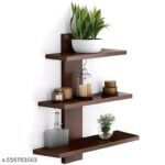 Modern Wall Mounted Floating Shelves - 3-Tier Decorative Storage & Display Unit for Living Room, Bedroom, Kitchen, Office - Espresso - Image 3