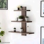 Modern Wall Mounted Floating Shelves - 3-Tier Decorative Storage & Display Unit for Living Room, Bedroom, Kitchen, Office - Espresso - Image 2