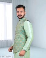 Modern Men Ethnic Jacquard Modi Jacket - Image 2