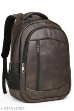 Stylish Brown Faux Leather Backpack
