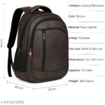 Stylish Brown Faux Leather Backpack - Image 2