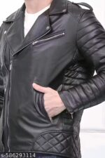 SAQAFY Men's Black Biker Jacket - Image 2