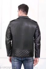 SAQAFY Men's Black Biker Jacket - Image 4